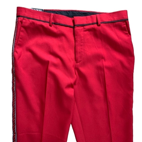 Topman Tyga Red Vertical StripedTrousers Size W34  New With Tags - Picture 4 of 9